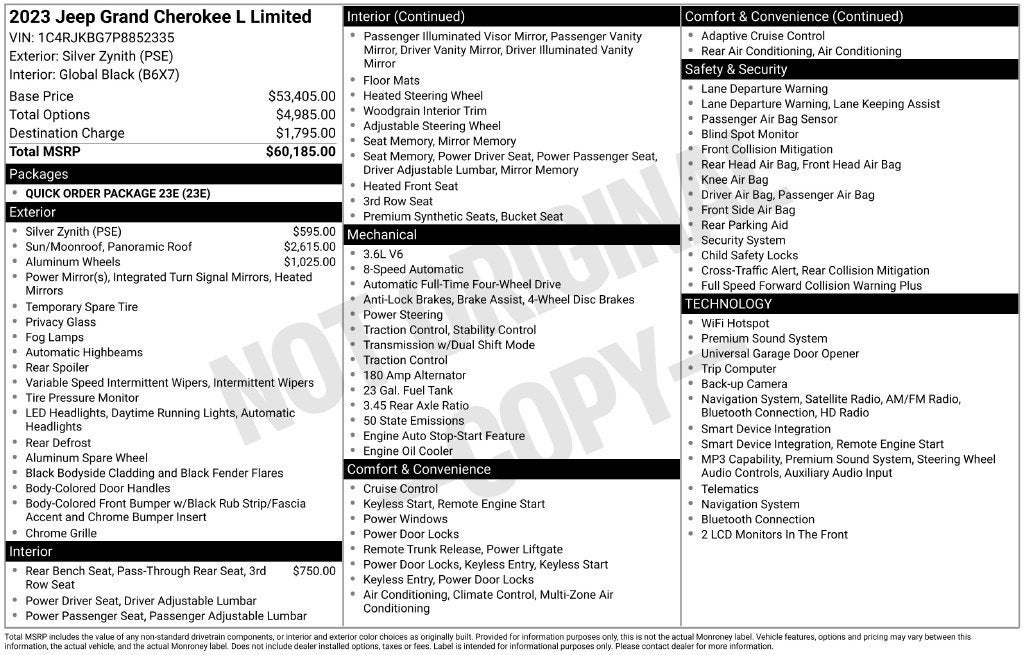 2023 Jeep Grand Cherokee L Limited 4x4