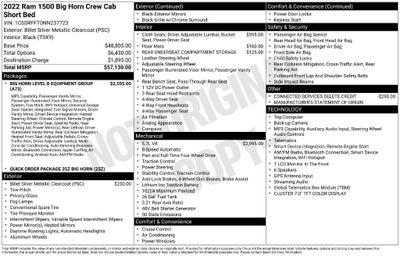 2022 RAM 1500 Big Horn Crew Cab 4x4 5'7" Box