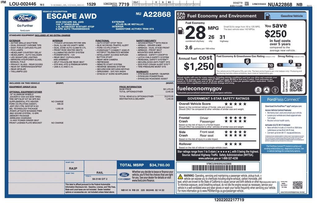 2022 Ford Escape SEL