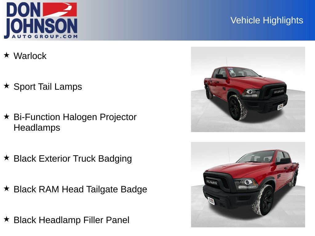 2024 RAM 1500 Classic Warlock Crew Cab 4x4 5'7' Box