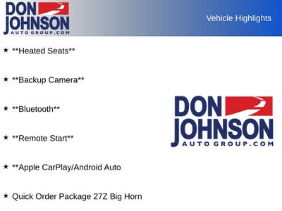 2023 RAM 1500 Big Horn Crew Cab 4x4 5'7' Box