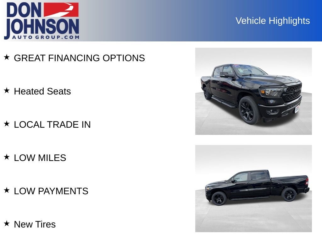 2022 RAM 1500 Big Horn Crew Cab 4x4 6'4' Box
