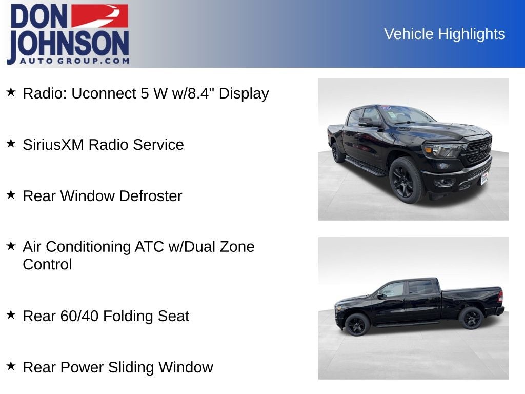 2022 RAM 1500 Big Horn Crew Cab 4x4 6'4' Box